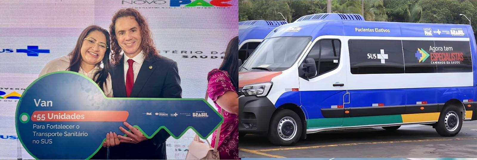São José dos Cordeiros recebe nova van através de articulação do senador Veneziano Vital para reforçar o transporte de pacientes do SUS