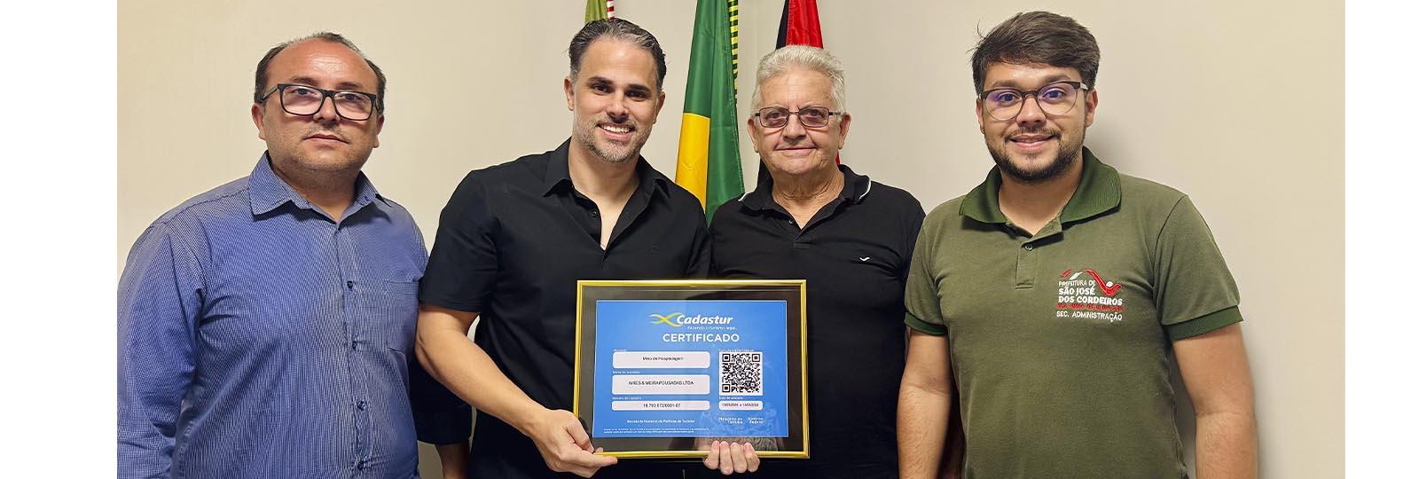 Prefeitura de São José dos Cordeiros entrega certificados do Cadastur a empreendedores e fortalece o turismo local